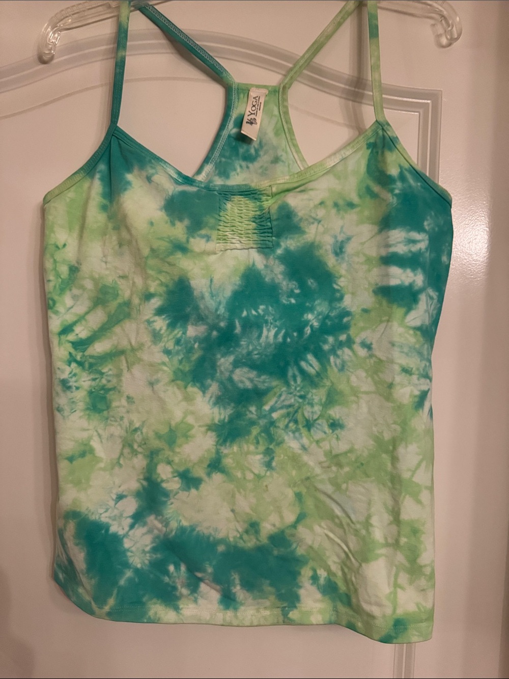 Victoria's Secret Teal and Light Green Tie-Dye Spaghetti Strap Cami